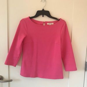 Pink 3/4 sleeve pique knit top by Forever 21
